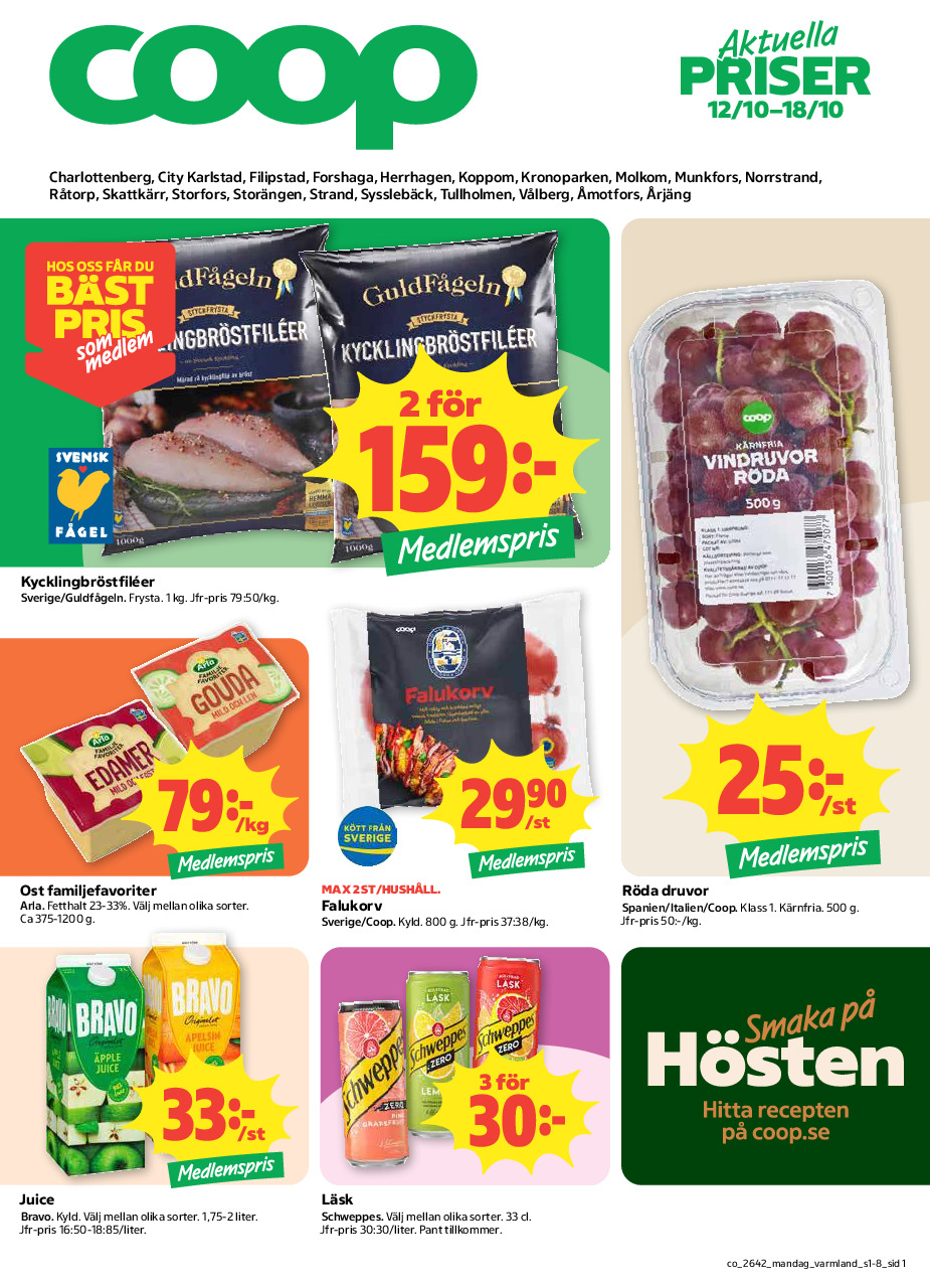 Coop Charlottenberg kundeavis uke 42 – side 1