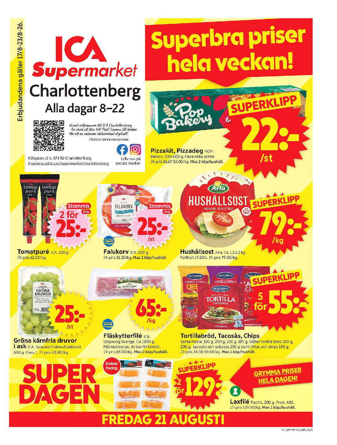 ICA Supermarket Charlottenberg kundeavis uke 34 – side 1