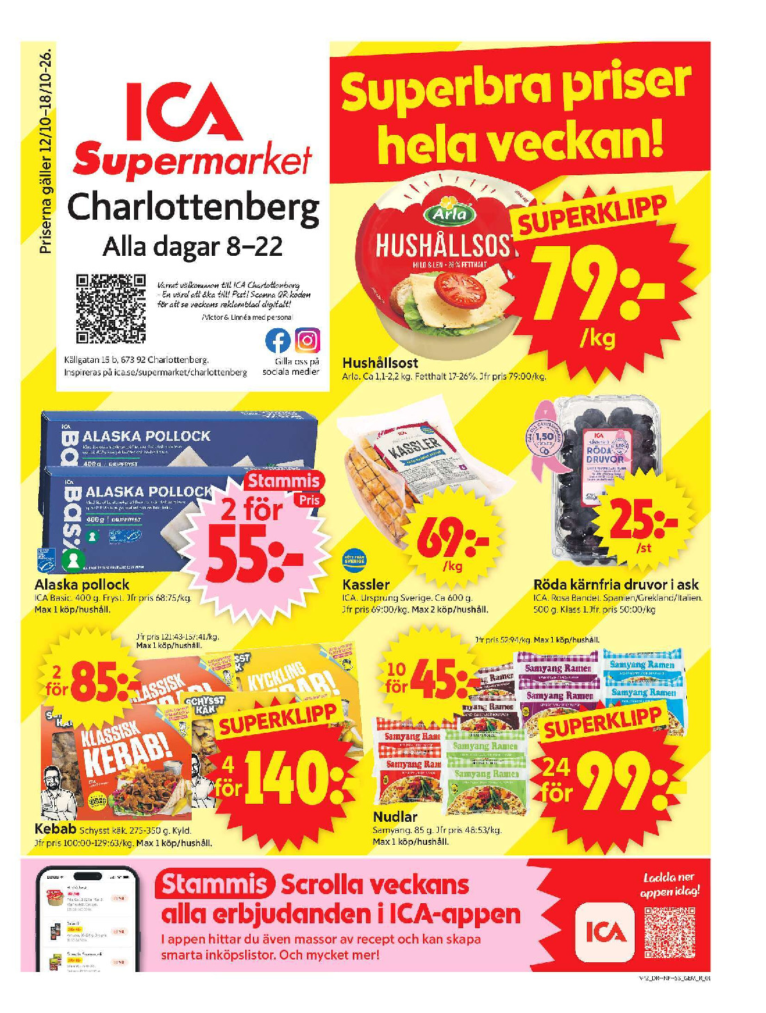 ICA Supermarket Charlottenberg kundeavis uke 42 – side 1