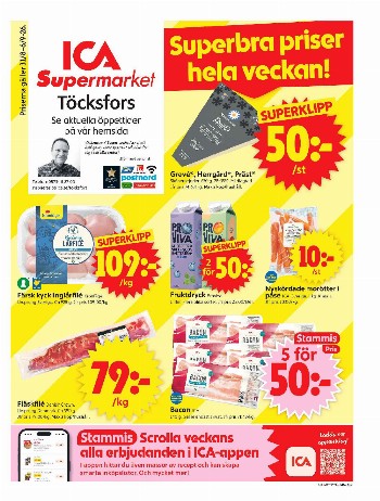 ICA Supermarket Töcksfors kundeavis uke 36 – side 1
