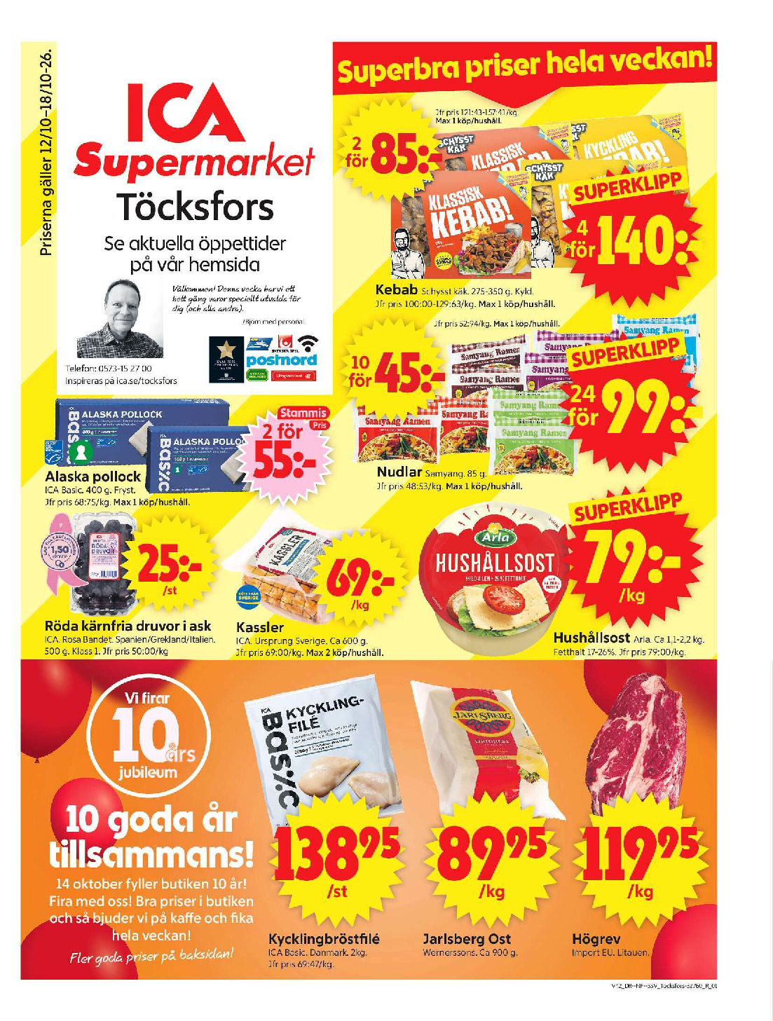 ICA Supermarket Töcksfors kundeavis uke 42 – side 1