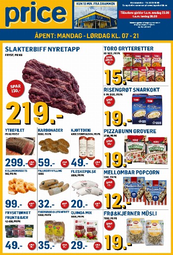 Price Lagerbutikk kundeavis uke 39 – side 1