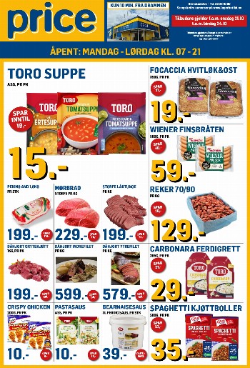 Price Lagerbutikk kundeavis uke 43 – side 1